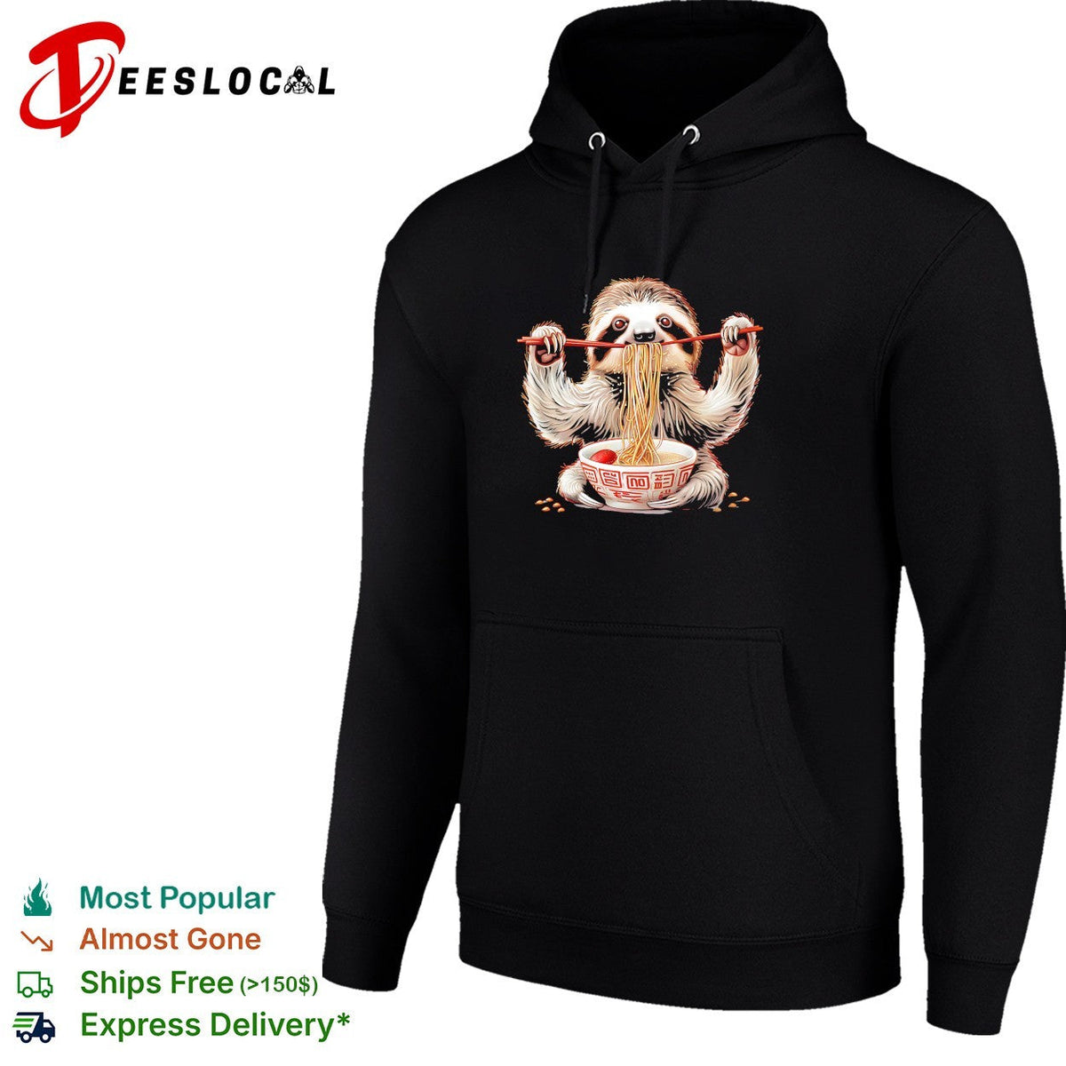 Sloth eating ramen noodles shirt Unisex
