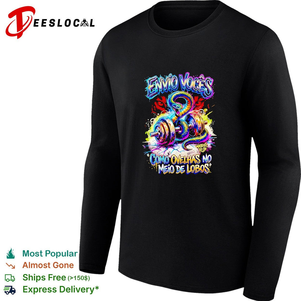 Snake Envio Vocês Como Ovelhas no Meio de Lobos Mateus 10 16 graffiti style shirt Unisex