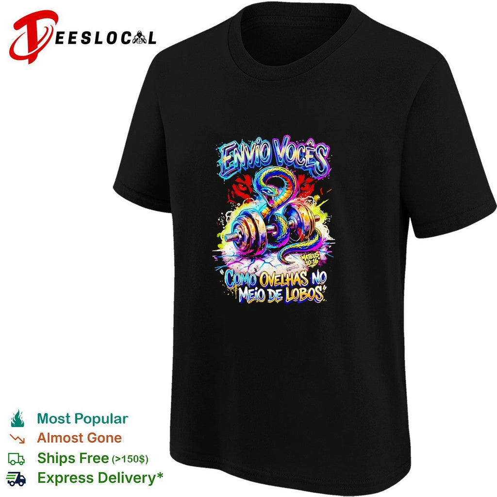 Snake Envio Vocês Como Ovelhas no Meio de Lobos Mateus 10 16 graffiti style shirt Unisex