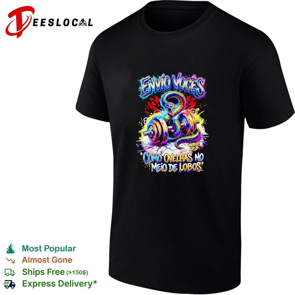 Snake Envio Vocês Como Ovelhas no Meio de Lobos Mateus 10 16 graffiti style shirt Unisex