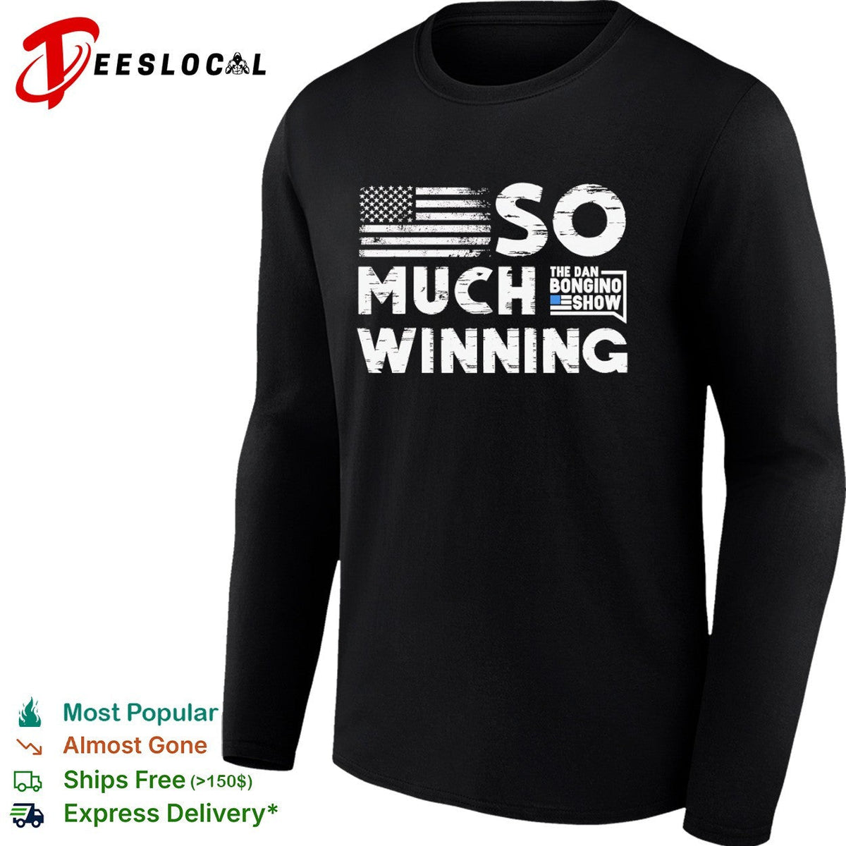 So much winning The Dan Bongino Show American flag shirt Unisex