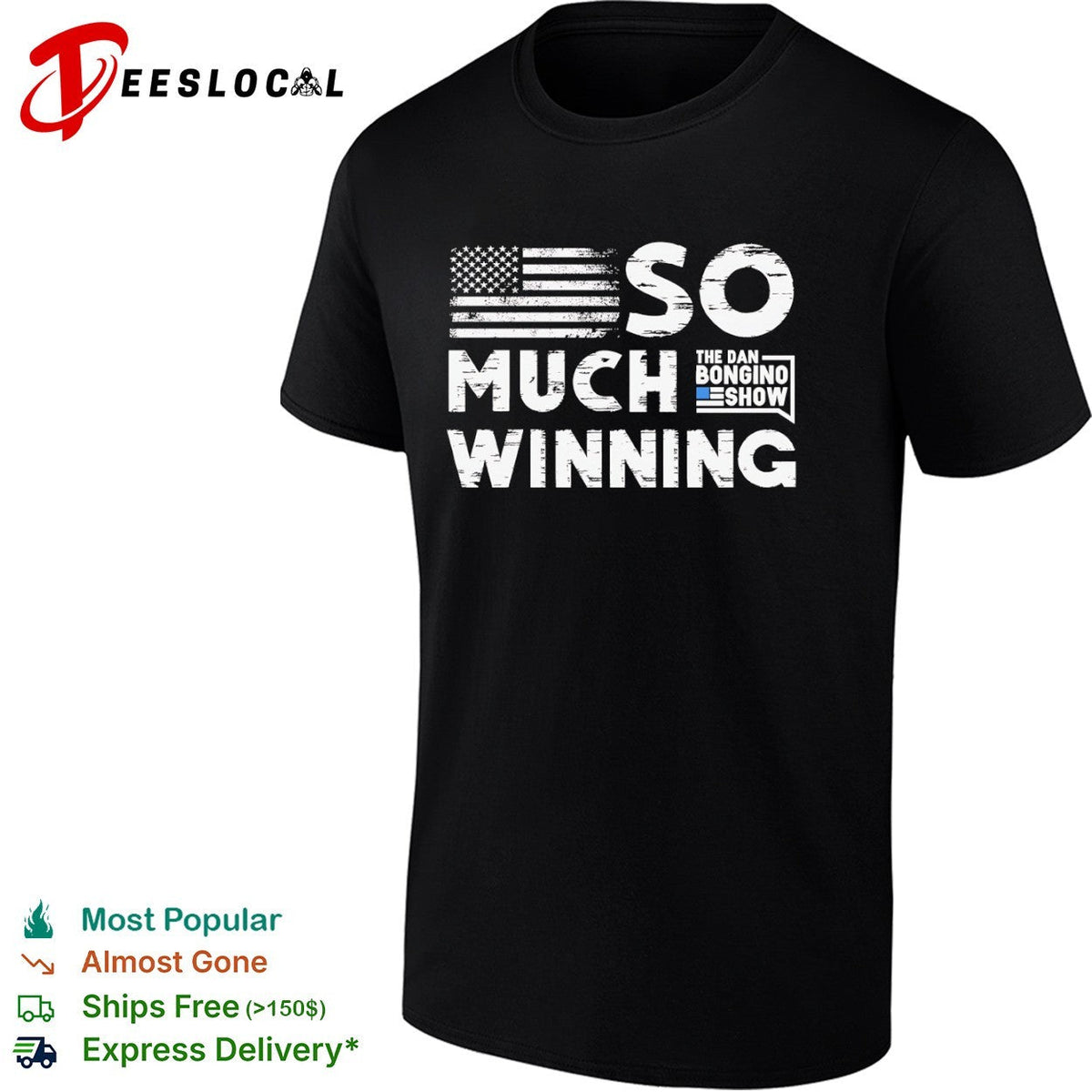 So much winning The Dan Bongino Show American flag shirt Unisex