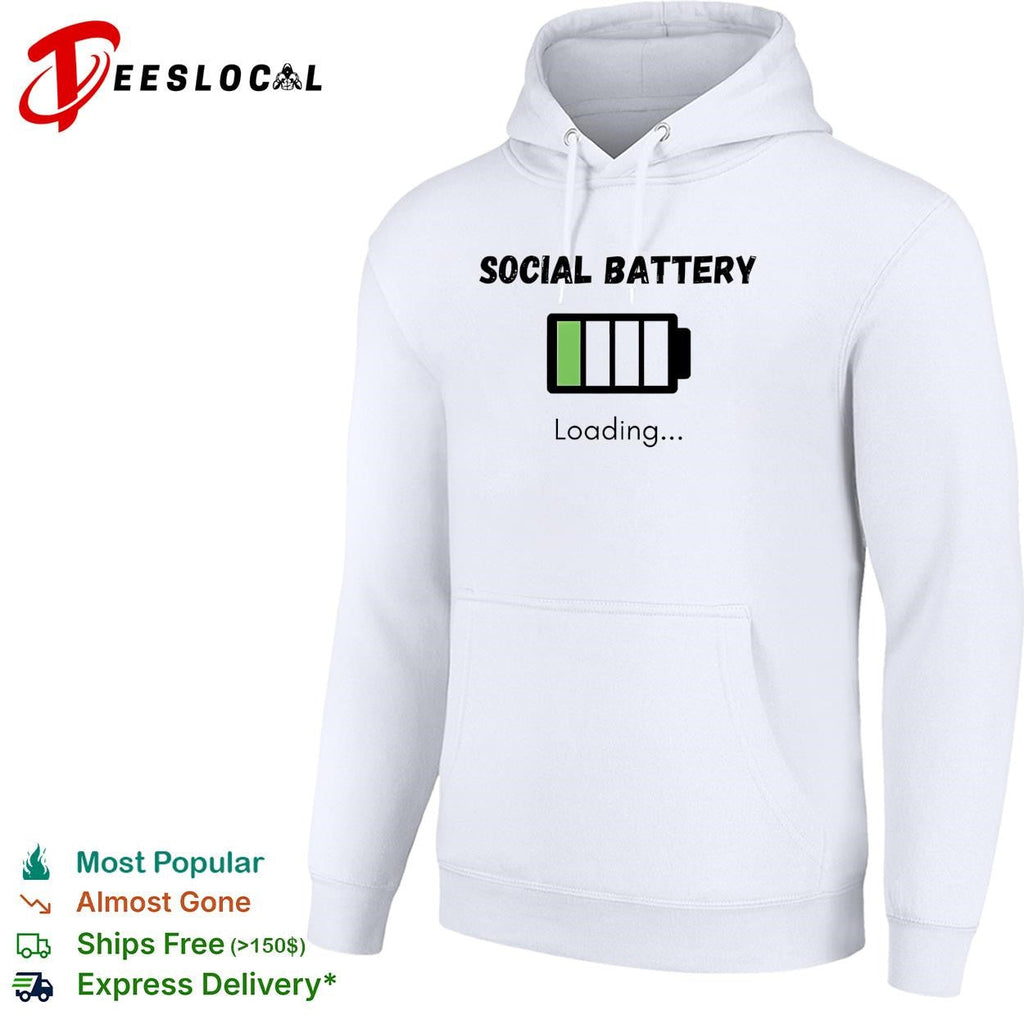 Social battery loading low introvert empty recharging funny shirt Unisex