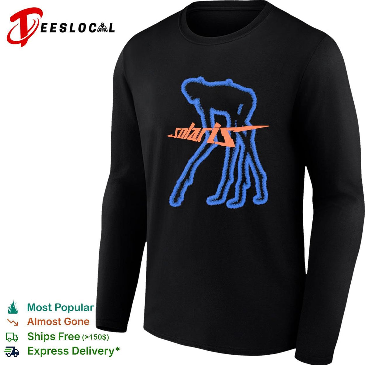 Solaris blue humanoid figure sci-fi dark abstract graphic shirt Unisex