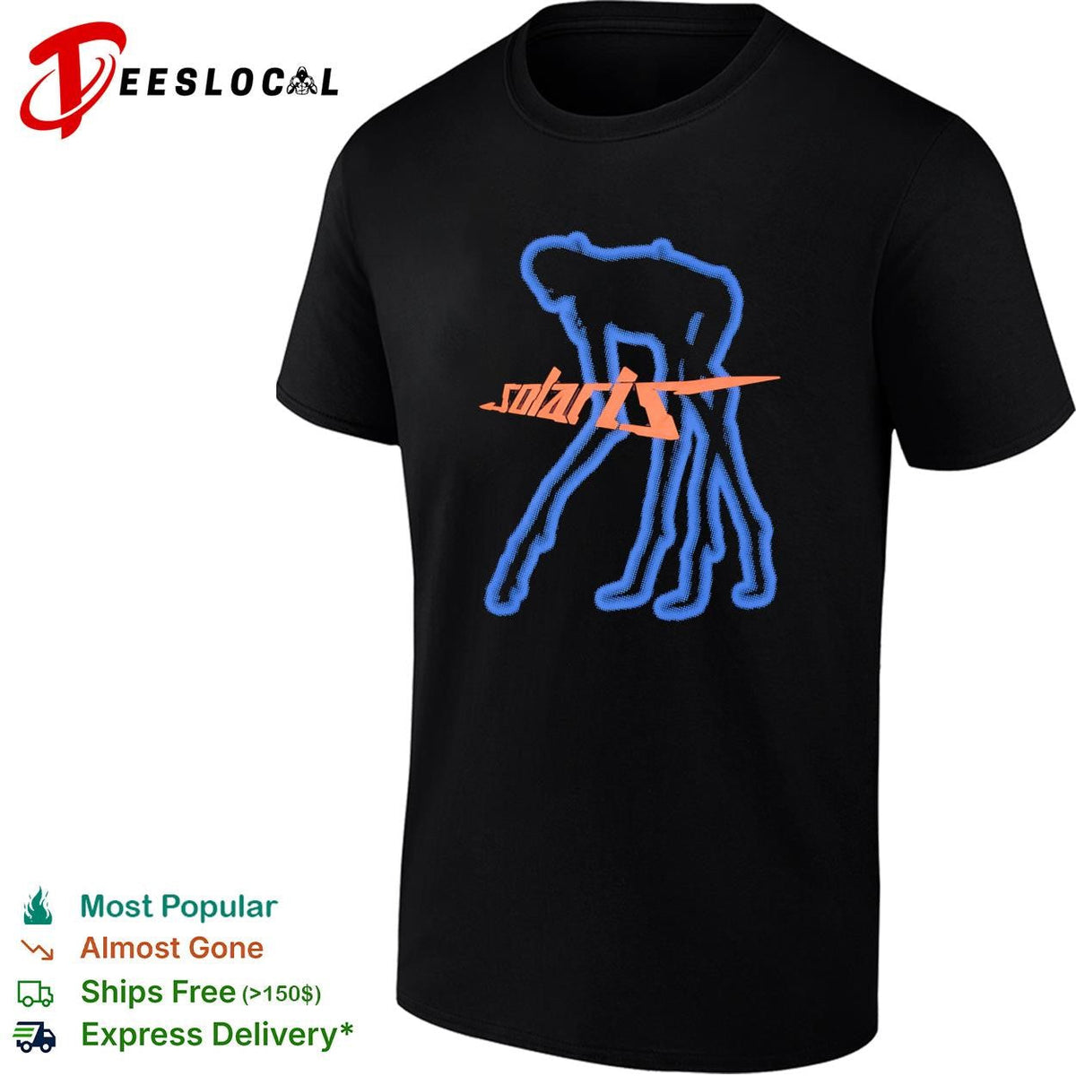 Solaris blue humanoid figure sci-fi dark abstract graphic shirt Unisex