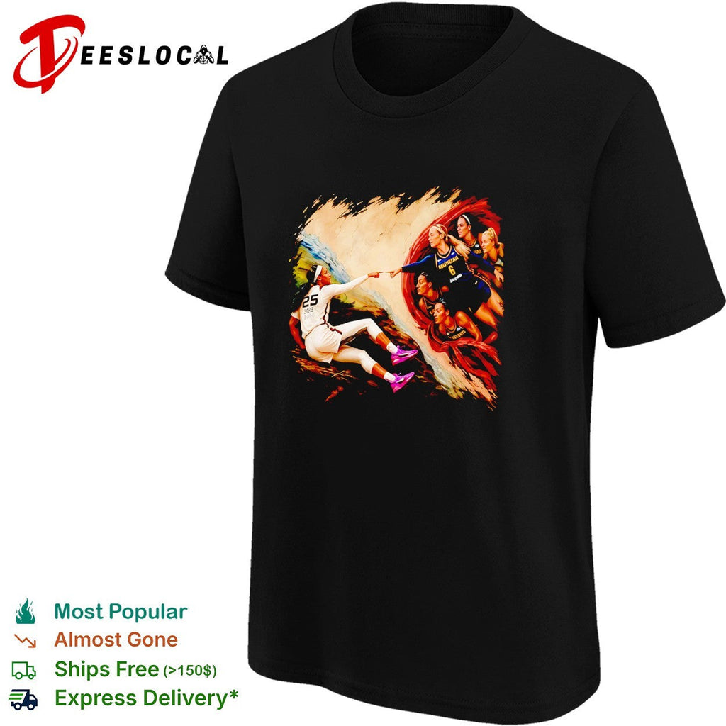 Sophie Cunningham vs Raven Johnson pointing WNBA The Creation of Adam style shirt Unisex