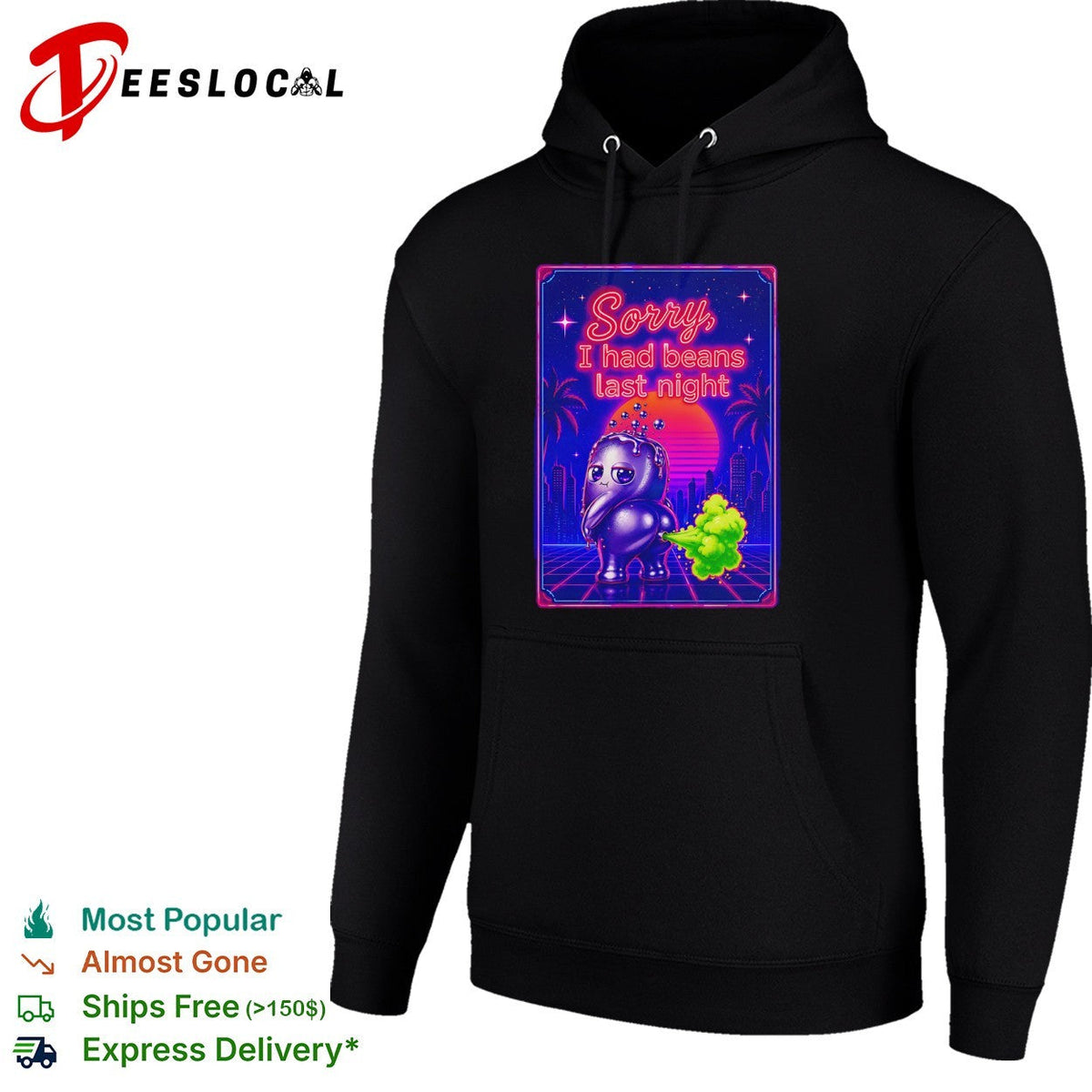 Sorry I had beans last night Synthwave Farting Creature shirt Unisex