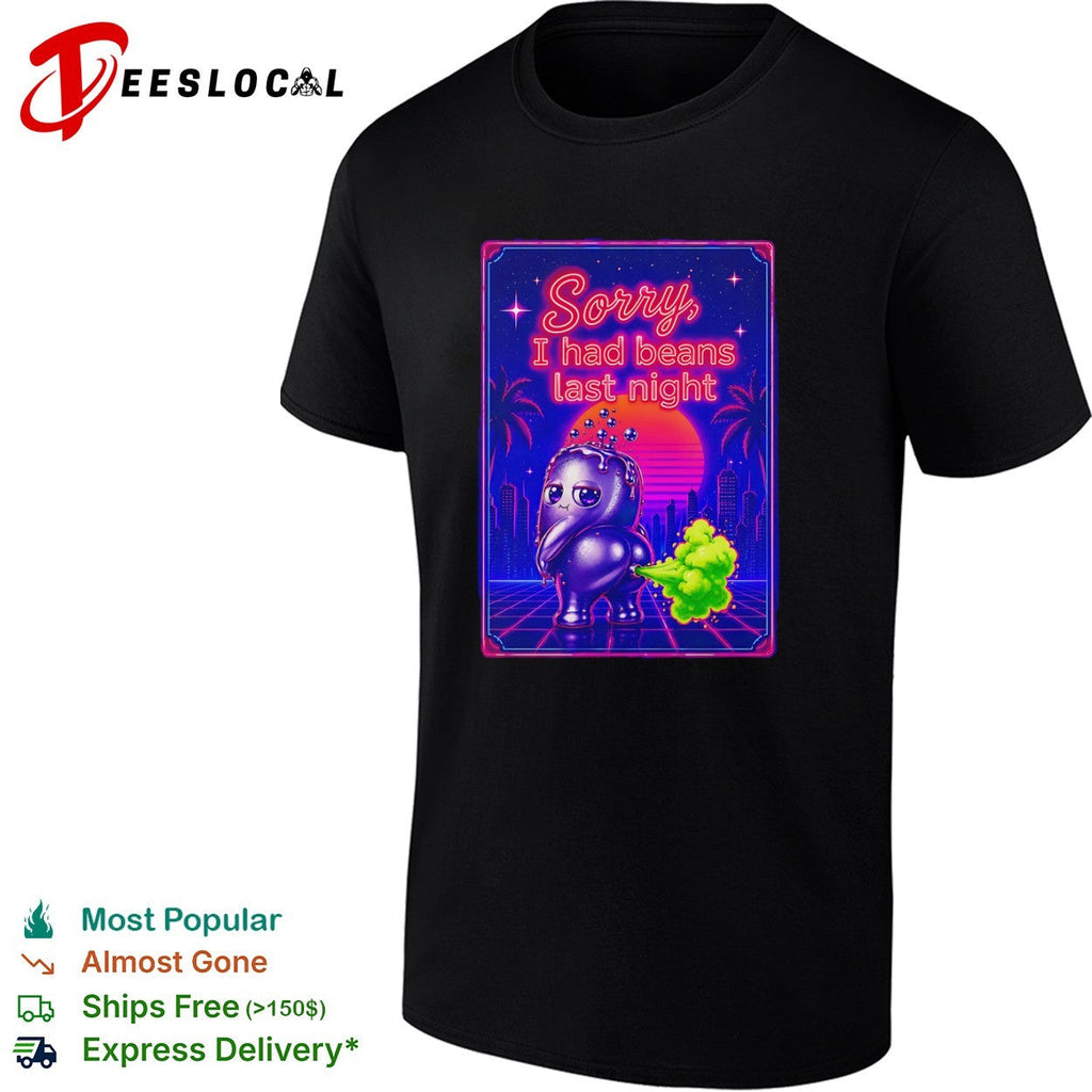 Sorry I had beans last night Synthwave Farting Creature shirt Unisex