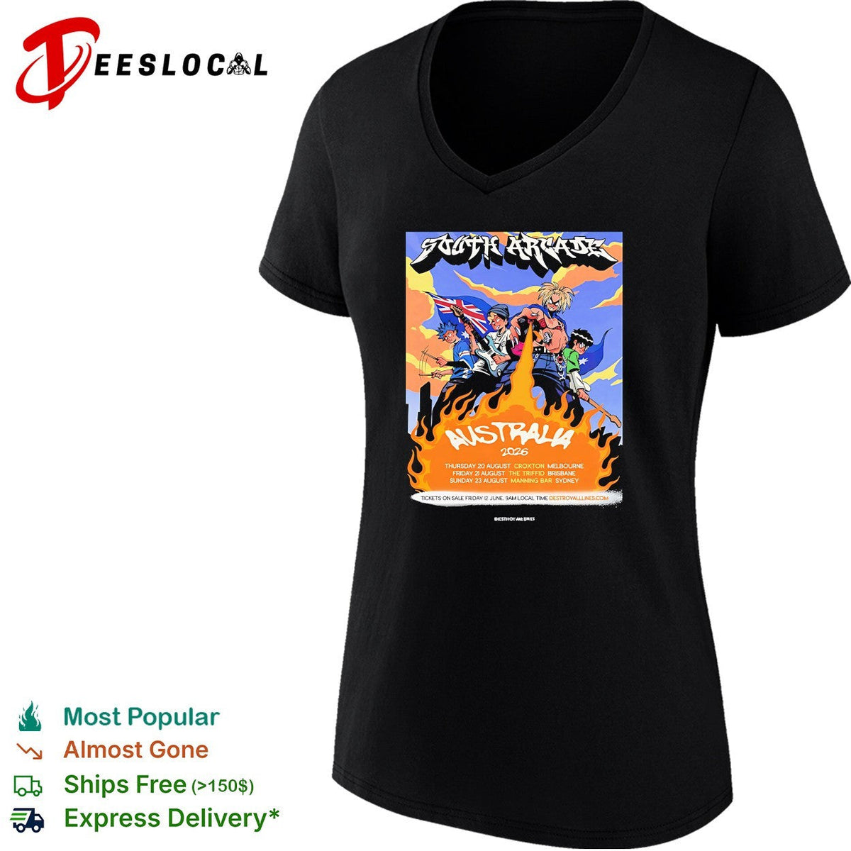 South Arcade Australia 2026 tour dates Croxton The Triffid Manning Bar shirt Unisex