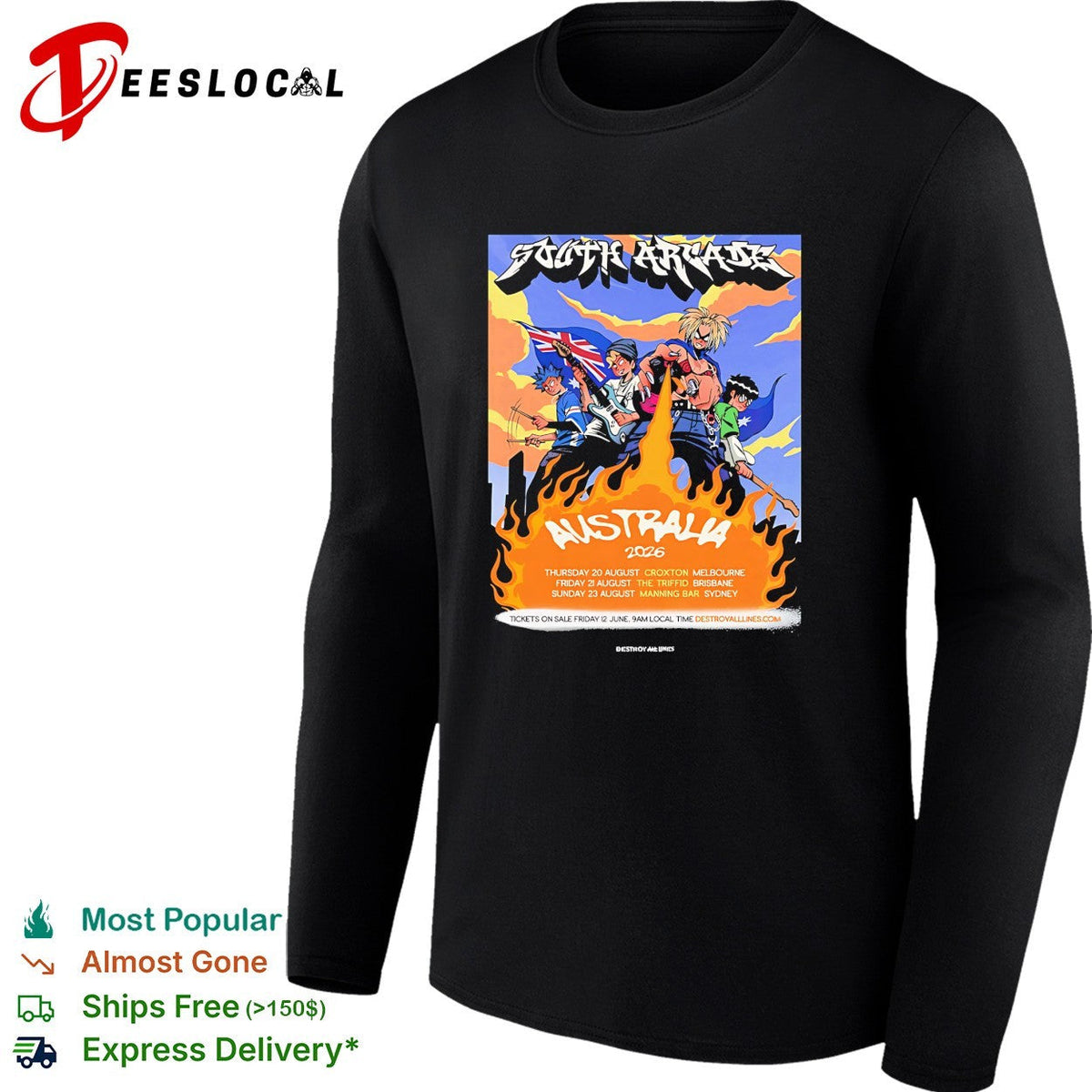 South Arcade Australia 2026 tour dates Croxton The Triffid Manning Bar shirt Unisex
