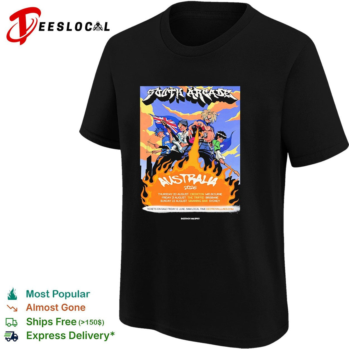 South Arcade Australia 2026 tour dates Croxton The Triffid Manning Bar shirt Unisex