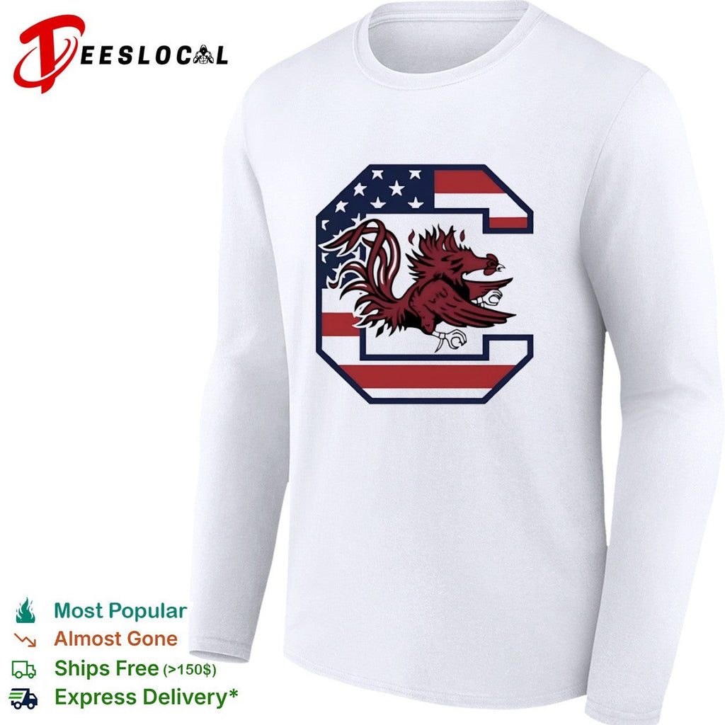 South Carolina Gamecocks Logo with American Flag shirt Unisex