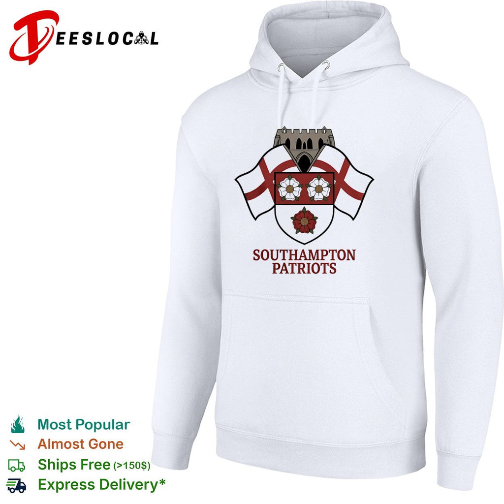 Southampton Patriots Shield Crest Rose Logo England Flag Shirt Unisex