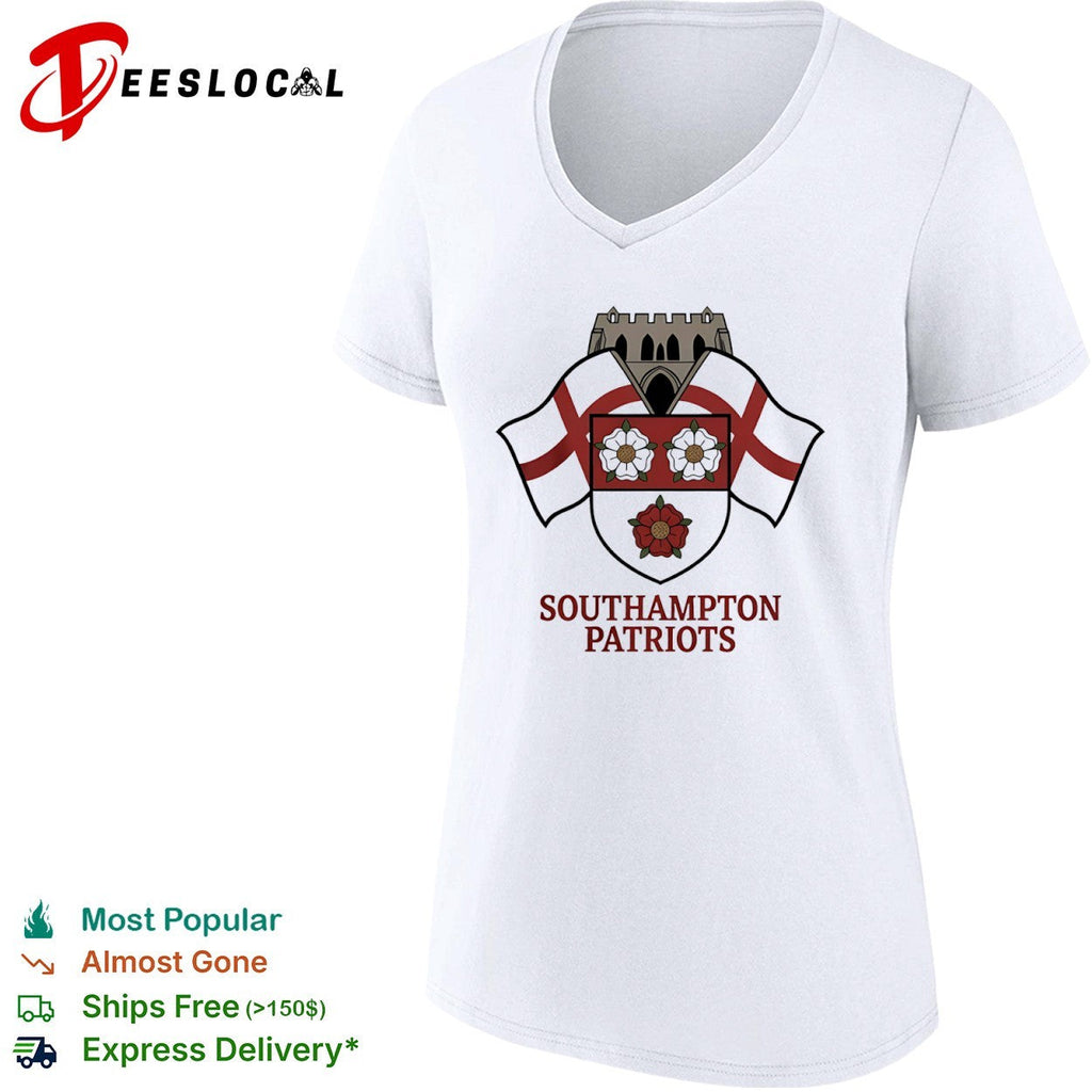 Southampton Patriots Shield Crest Rose Logo England Flag Shirt Unisex