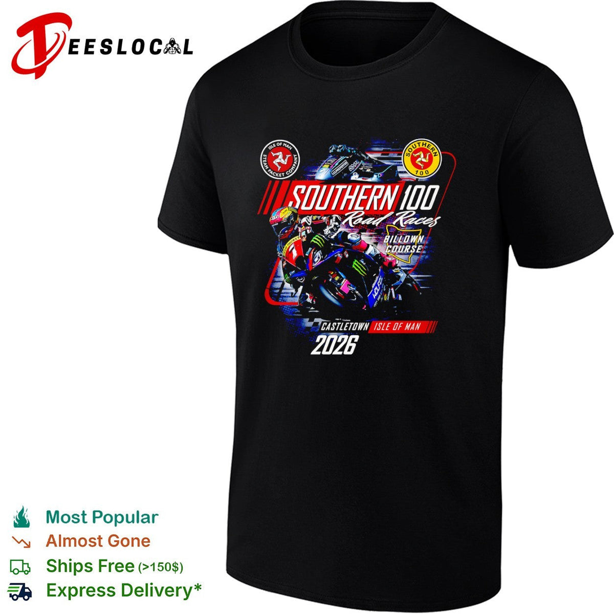 Southern 100 Road Races Billown Course Castletown Isle of Man 2026 racing shirt Unisex