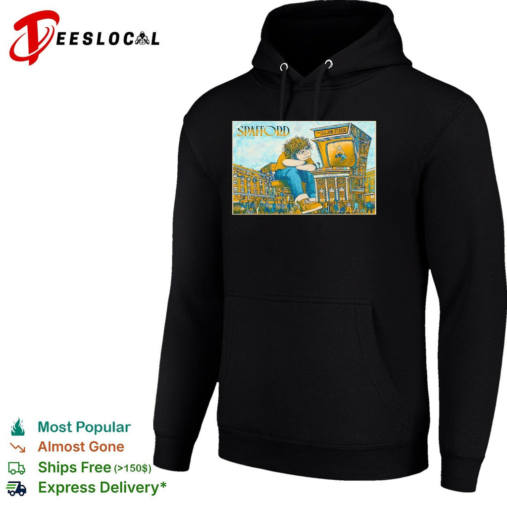Spafford mascot sitting on amp poster shirt Unisex