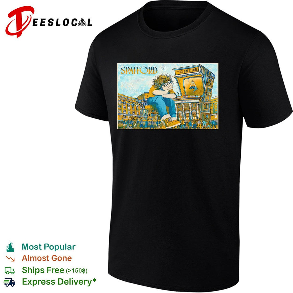 Spafford mascot sitting on amp poster shirt Unisex