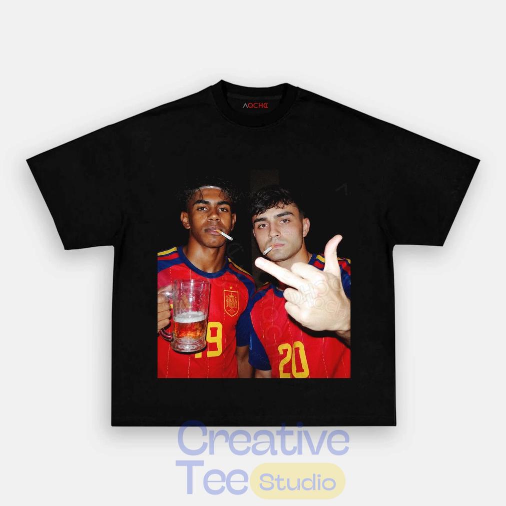 Spain Drunk Smoke Repeat Football Tee Unisex