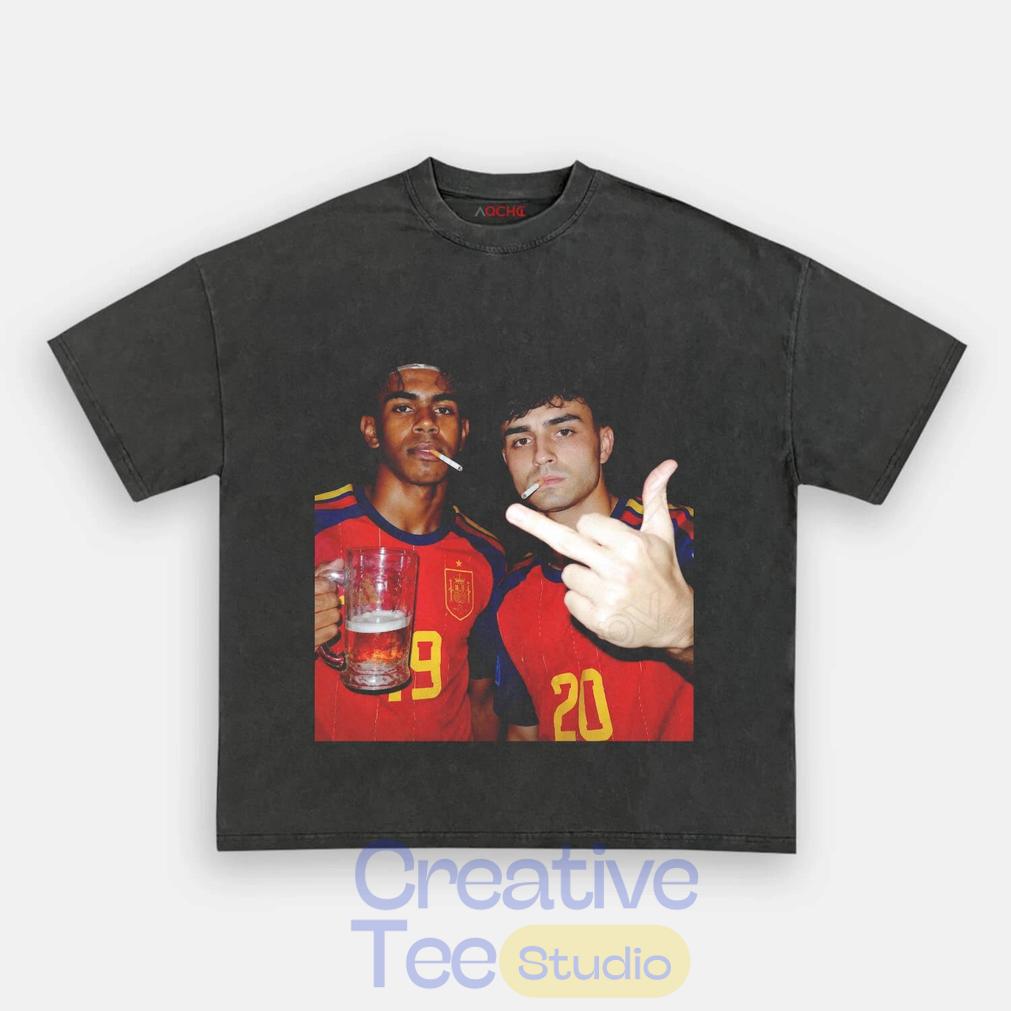Spain Drunk Smoke Repeat Football Tee Unisex