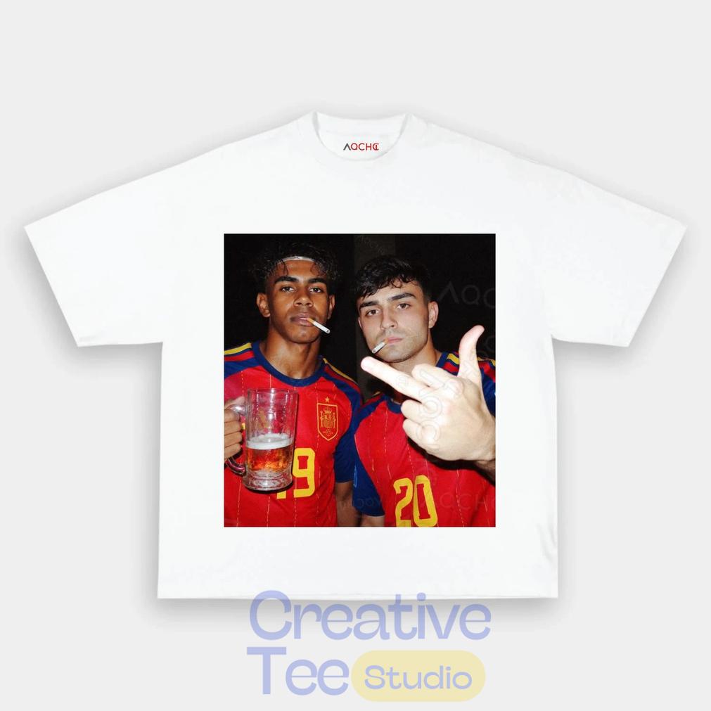 Spain Drunk Smoke Repeat Football Tee Unisex