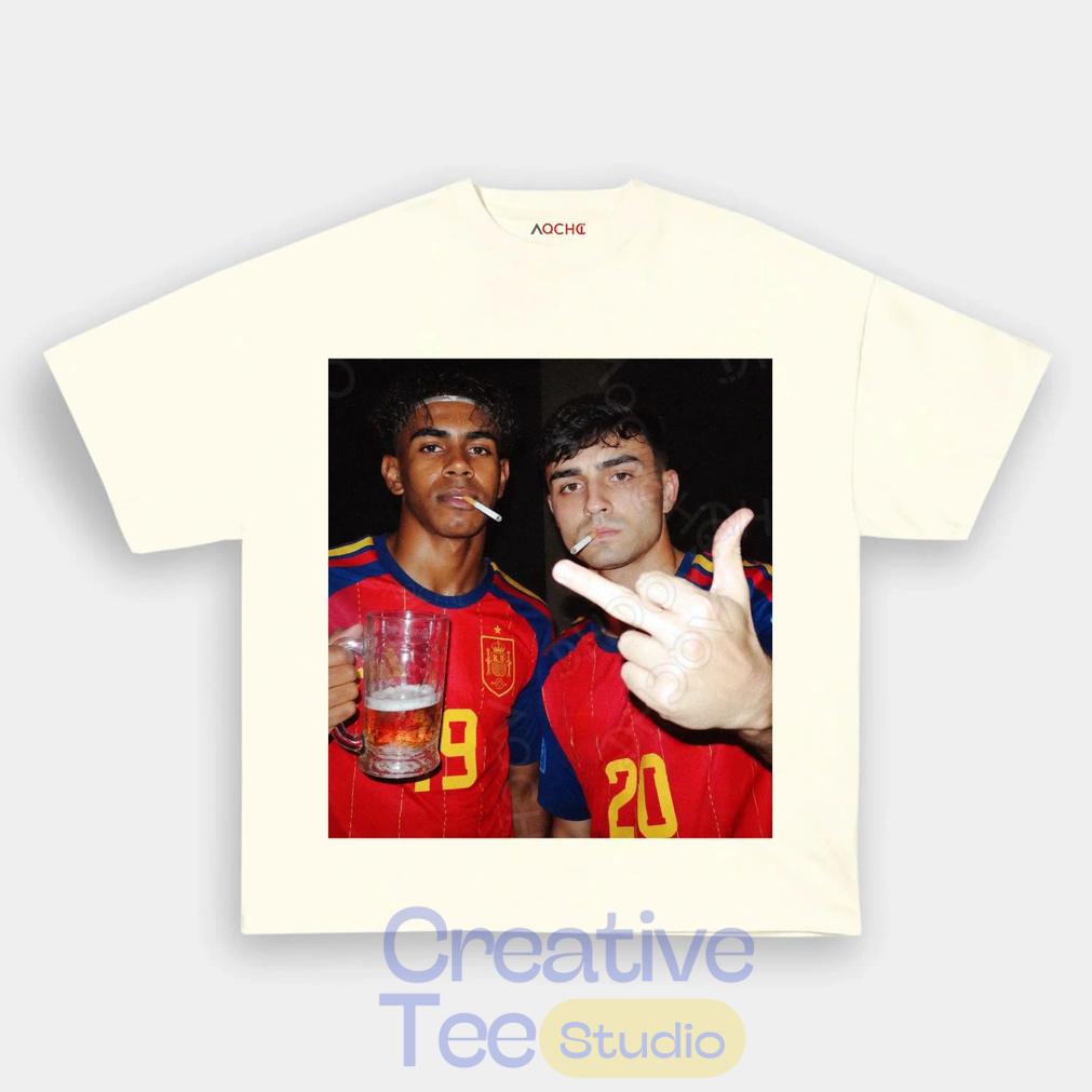 Spain Drunk Smoke Repeat Football Tee Unisex