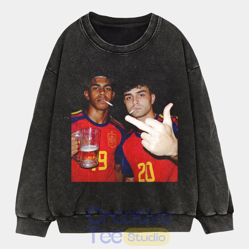 Spain Drunk Smoke Repeat Football Tee Unisex
