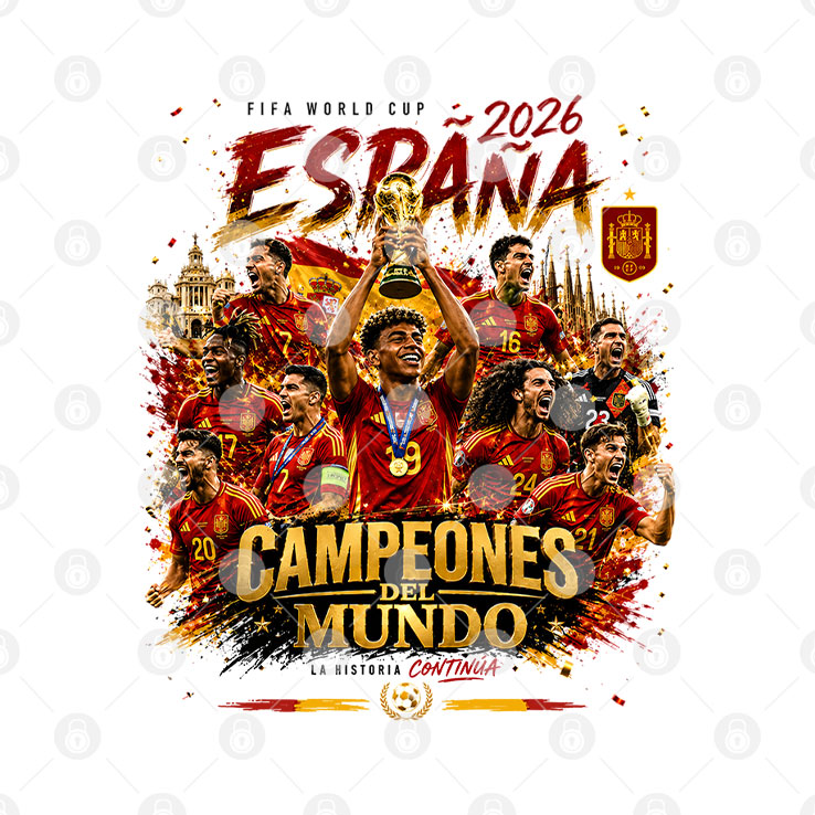 Spain World Cup 2026 Campeones Del Mundo T Shirt Unisex