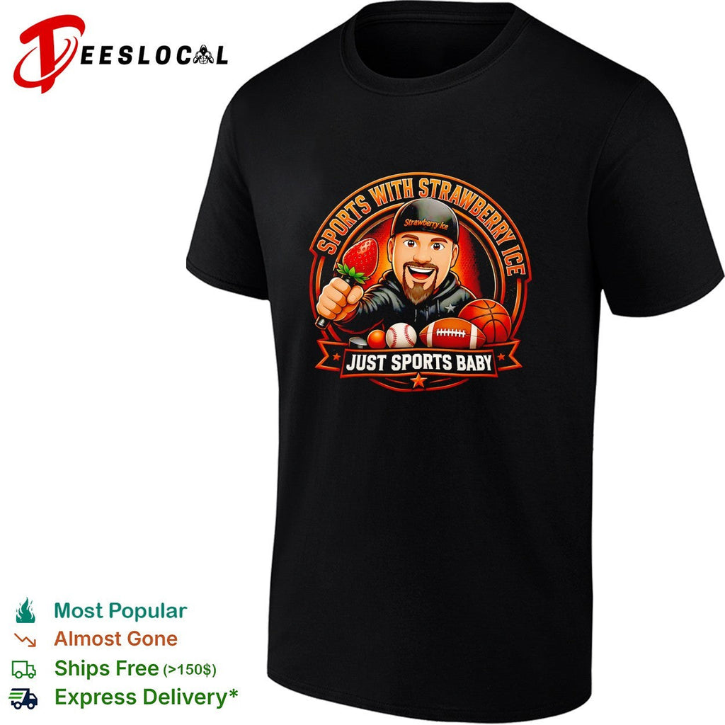 Sports with Strawberry Ice just sports baby shirt with basketball and football Unisex