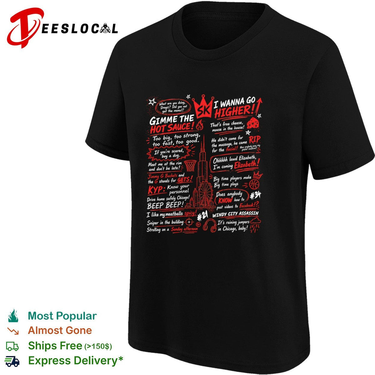 Stacey King Chicago Bulls Gimme The Hot Sauce I Wanna Go Higher shirt Unisex