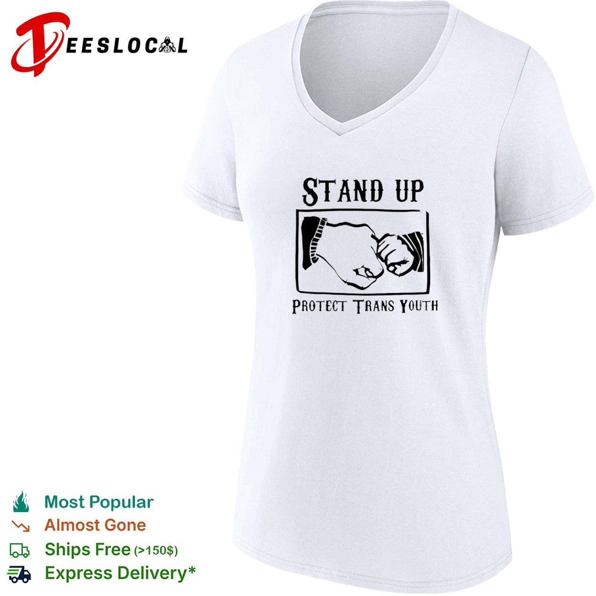 Stand up protect trans youth fist bump shirt Unisex