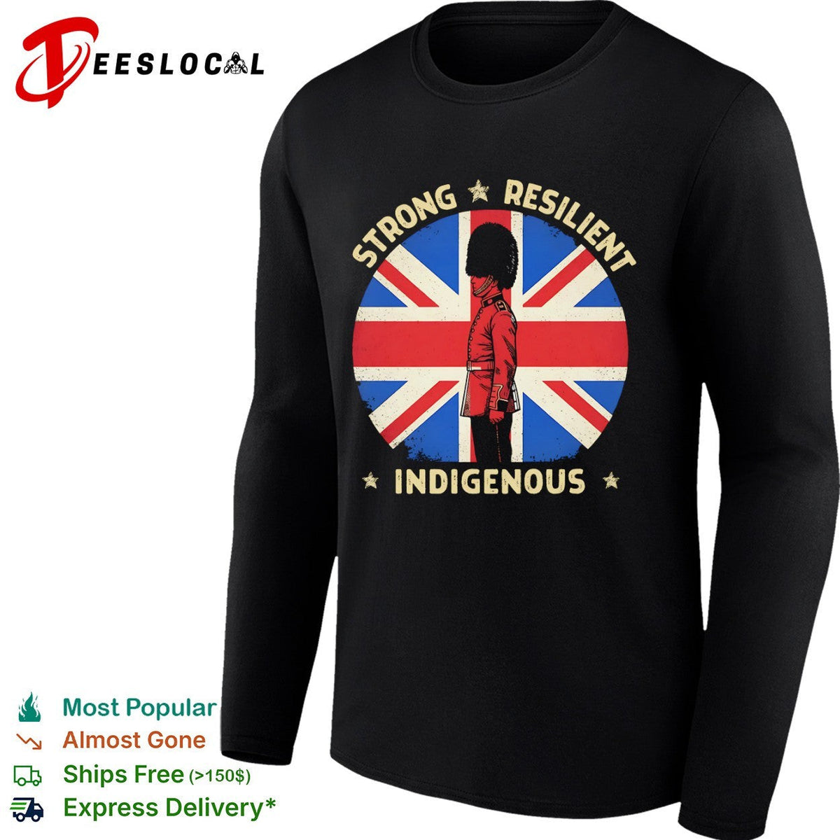 Strong Resilient Indigenous British Guard Union Jack Flag Shirt Unisex