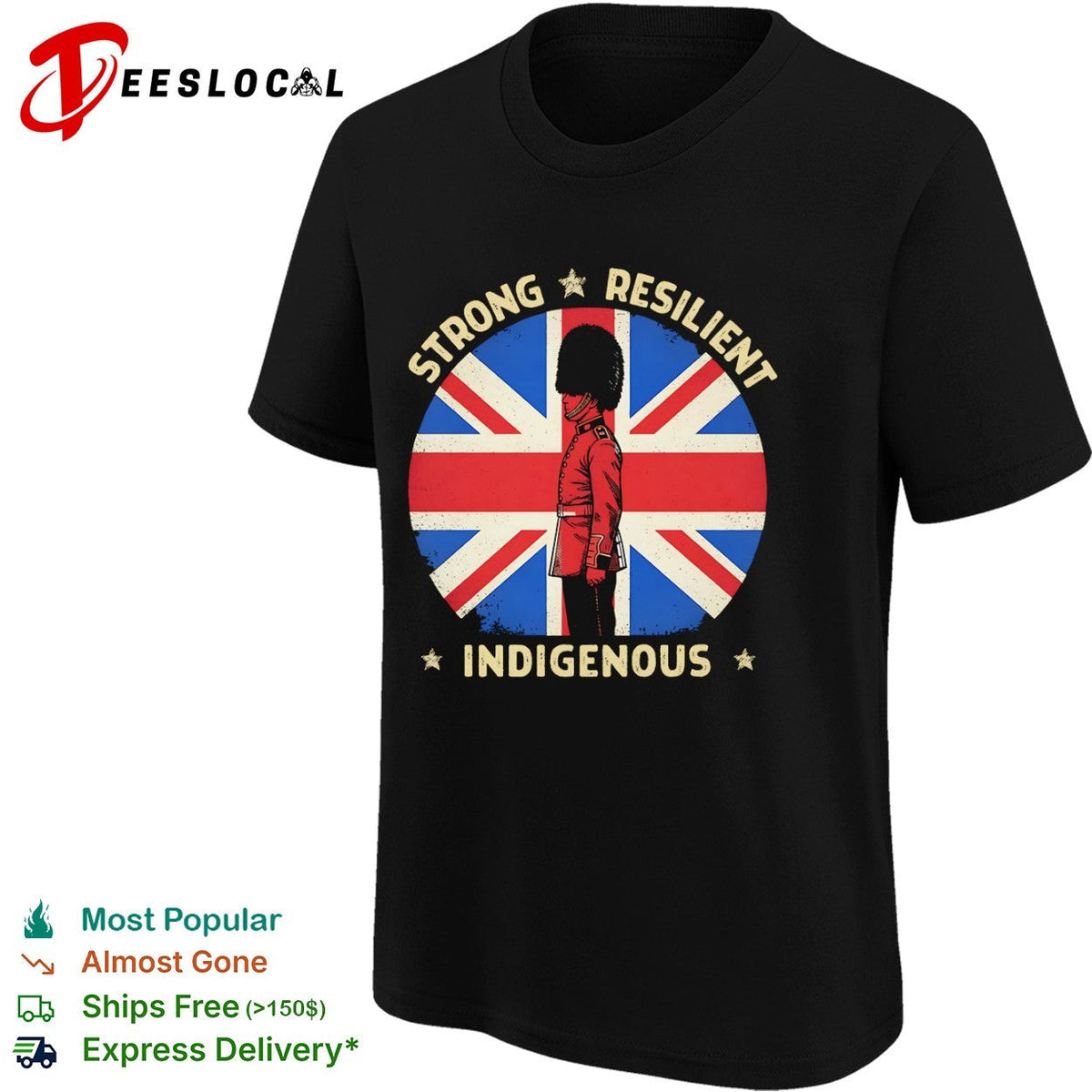 Strong Resilient Indigenous British Guard Union Jack Flag Shirt Unisex
