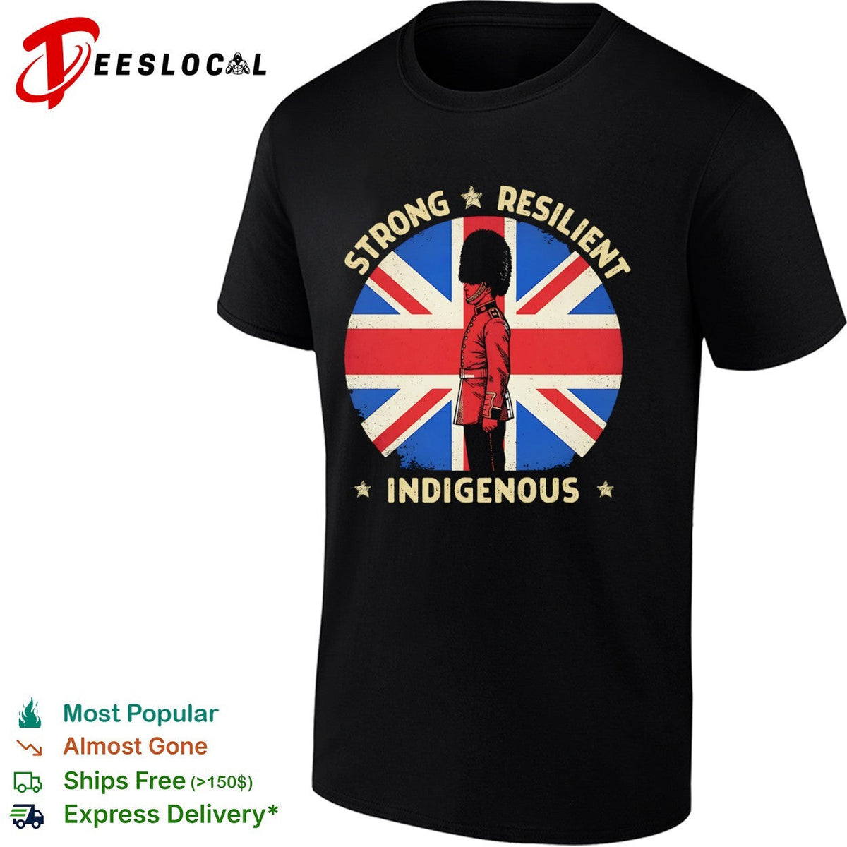 Strong Resilient Indigenous British Guard Union Jack Flag Shirt Unisex
