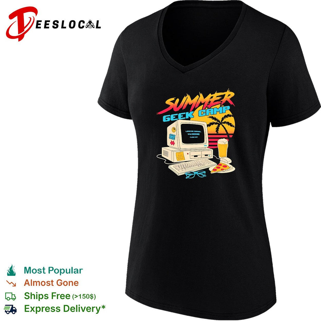 Summer Geek Camp loading summer eat sleep code repeat game over retro gaming shirt Unisex