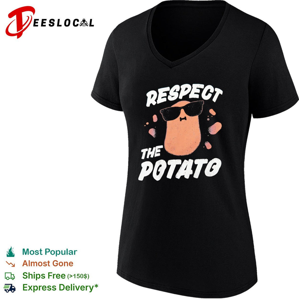 Sunglasses respect the potato shirt Unisex