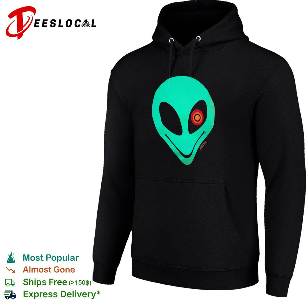 Svillain Alien Glow in the Dark Eye Design Neon Extraterrestrial Creature Concept shirt Unisex