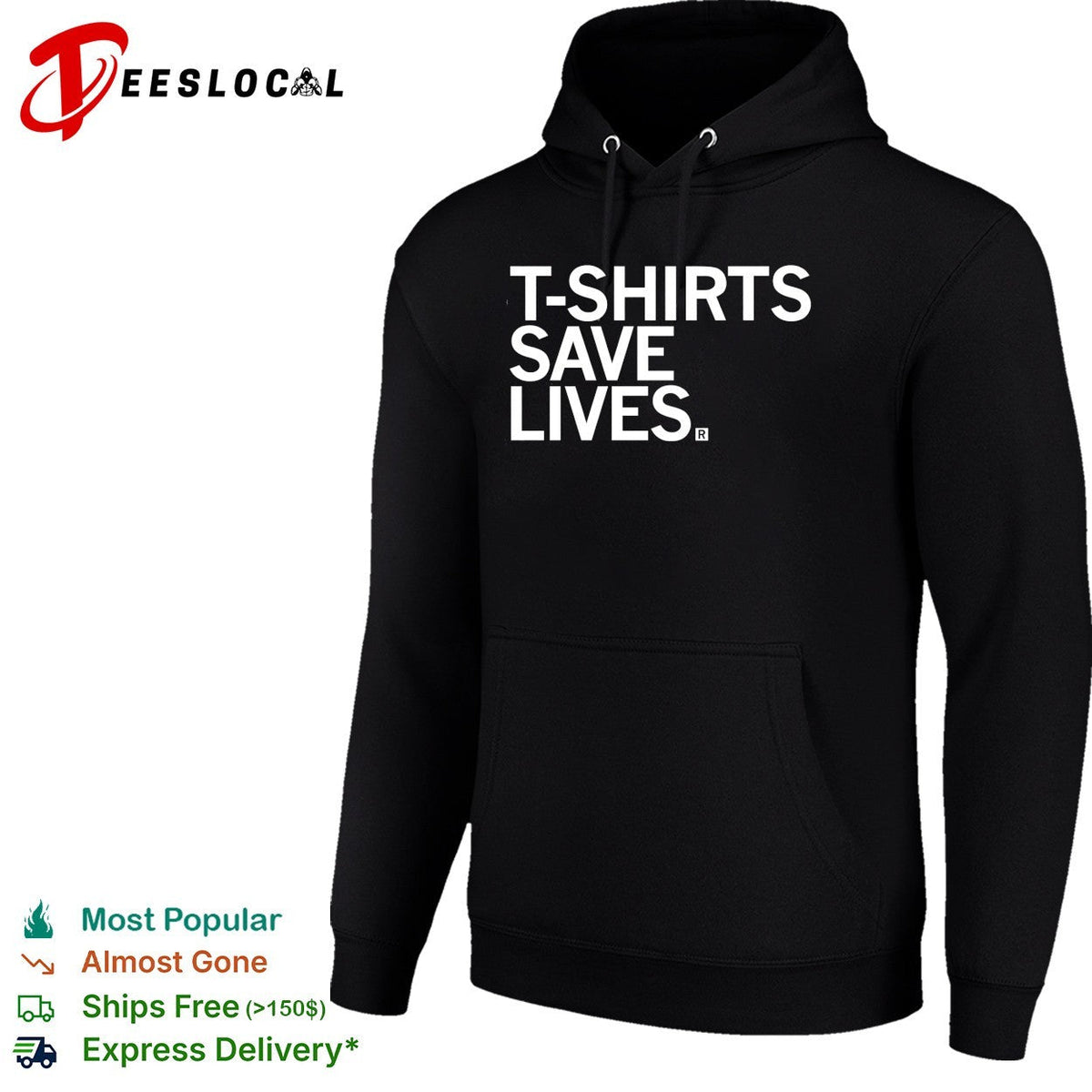 s save lives bold blue text humor shirt Unisex