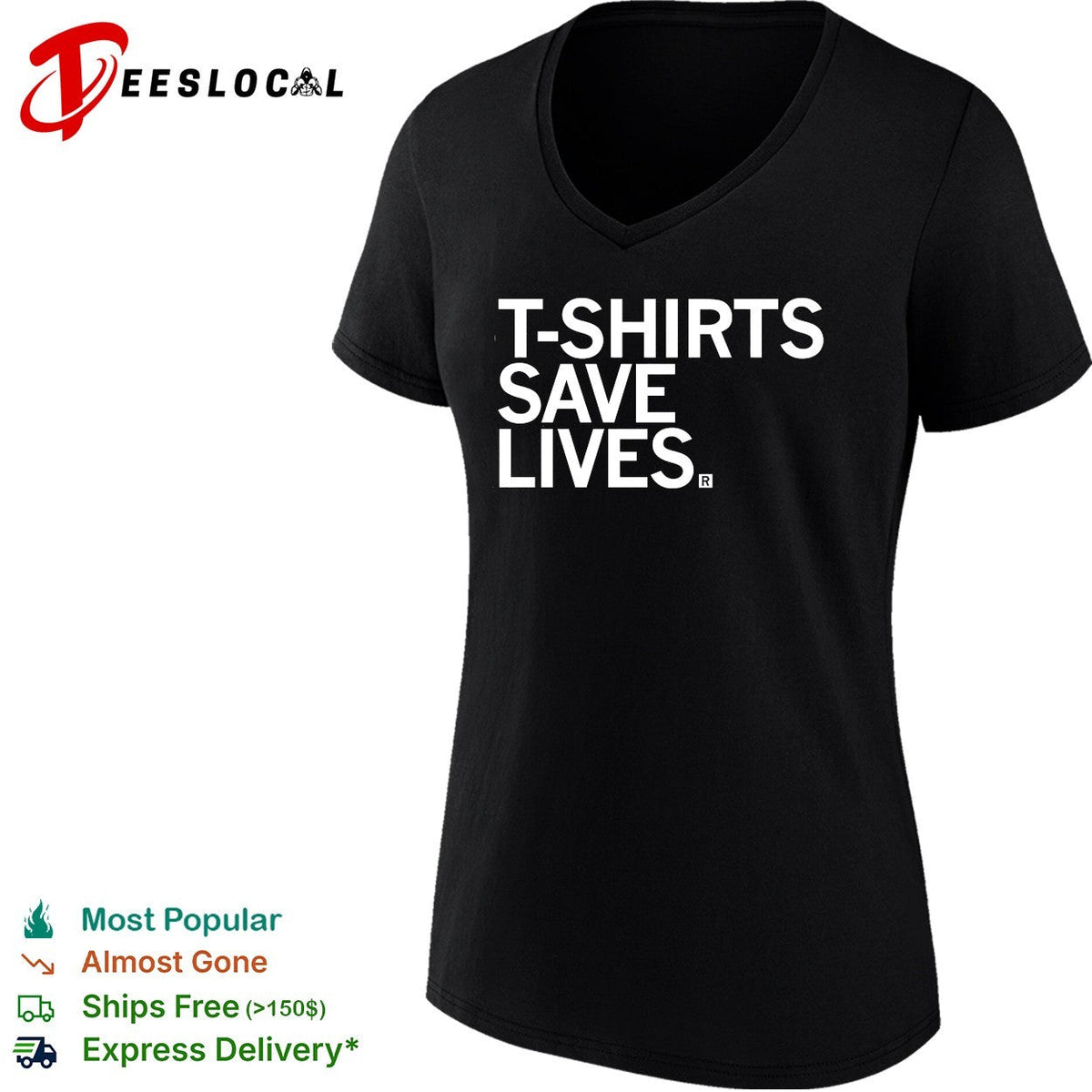 s save lives bold blue text humor shirt Unisex