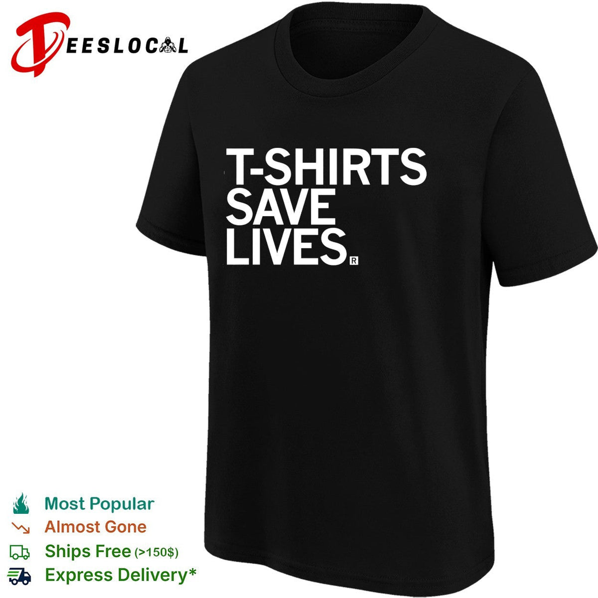 s save lives bold blue text humor shirt Unisex