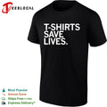 s save lives bold blue text humor shirt Unisex