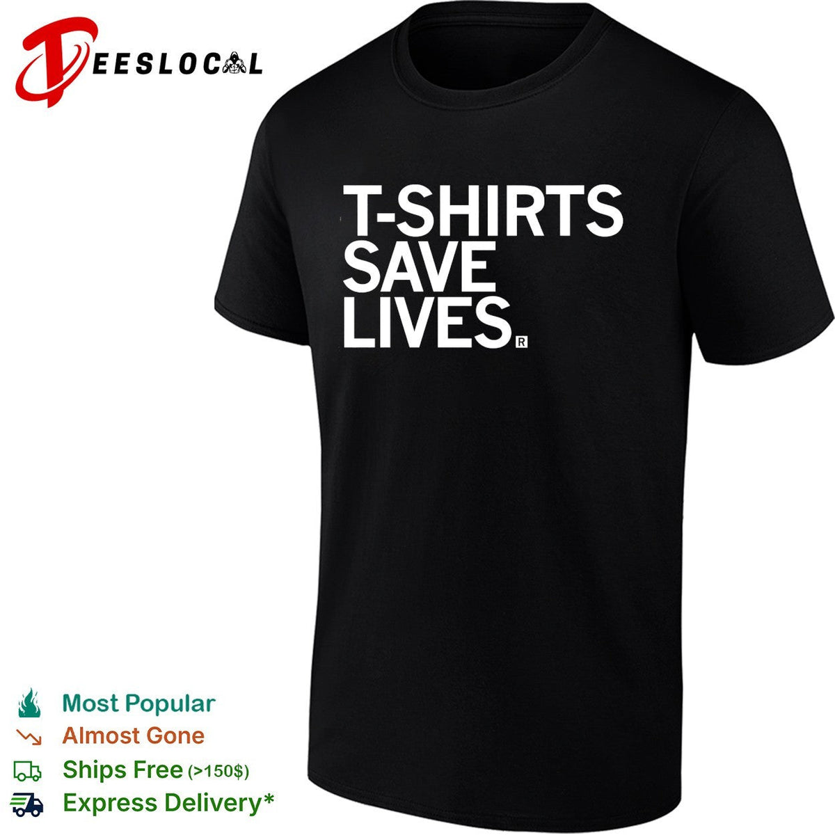 s save lives bold blue text humor shirt Unisex