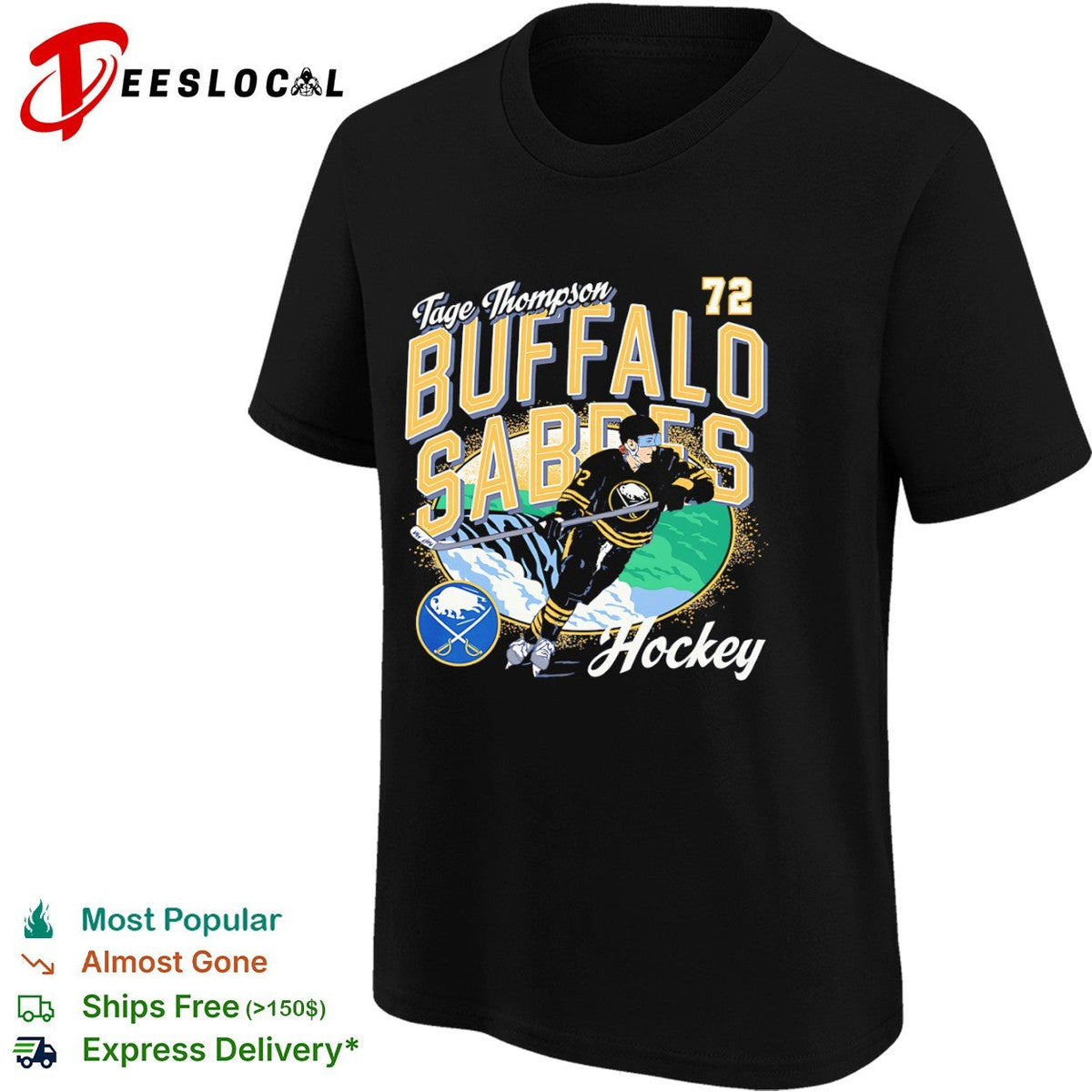 Tage Thompson Buffalo Sabres NHL Hockey 72 Text Logo shirt Unisex