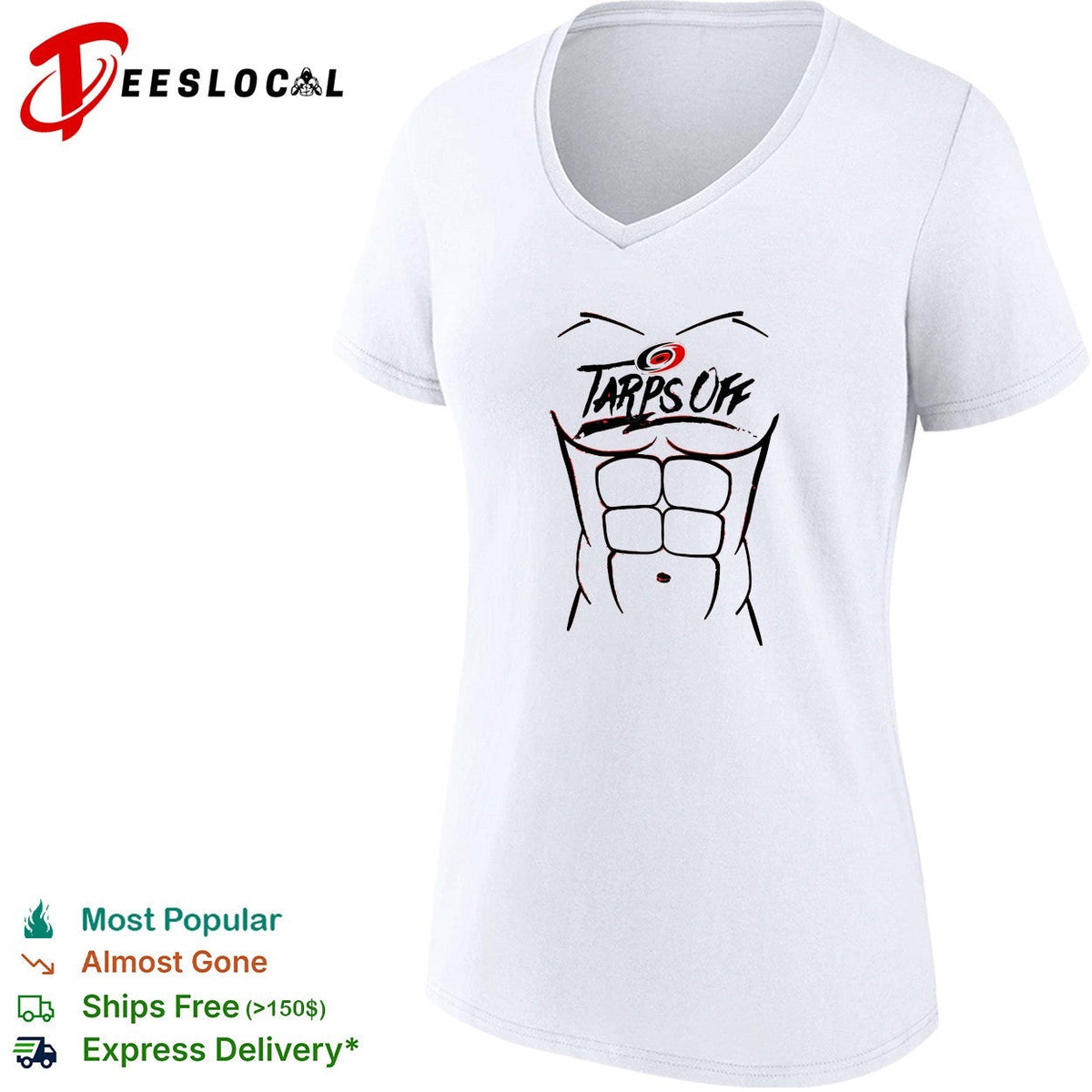 Tarps Off Carolina Hurricanes NHL Hockey Six Pack Abs Humor Fitness Novelty shirt Unisex
