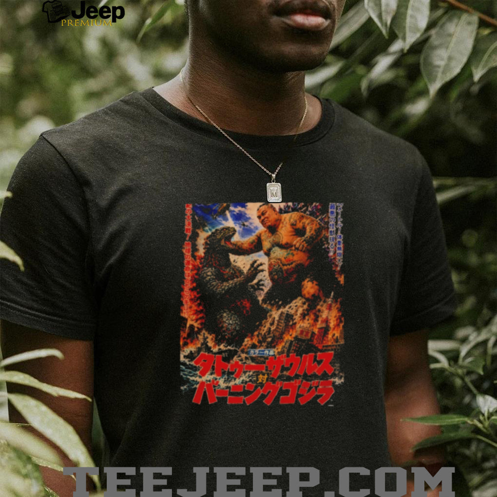 Tattoo Saurus vs Burning Godzilla Movie Poster shirt
