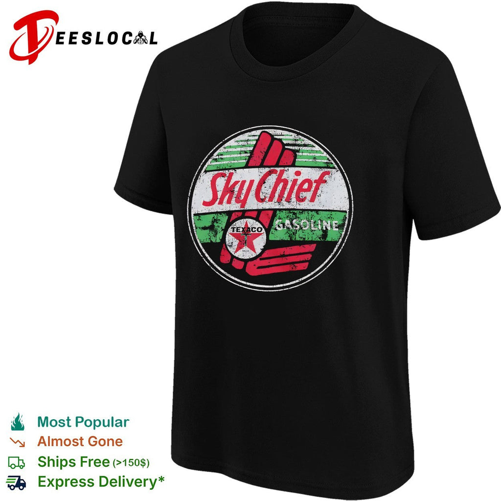 Texaco Sky Chief gasoline logo emblem print round circle sign motor oil shirt Unisex