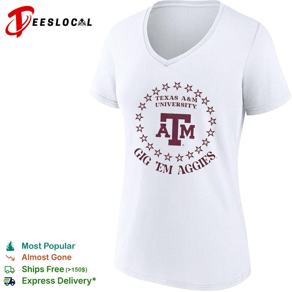 Texas A&M University Gig Em Aggies Texas A&M University Logo Ring of Stars shirt Unisex