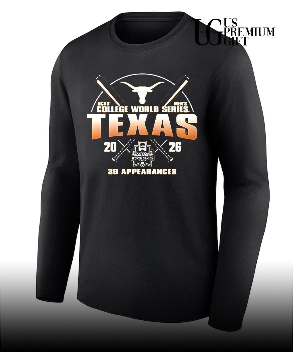 Texas Longhorns 2026 NCAA Men’s College World Series Bound 39 appearances Unisex