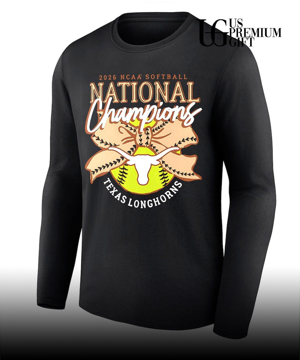 Texas Longhorns 2026 NCAA Softball National Champions Bow logo shirt Unisex