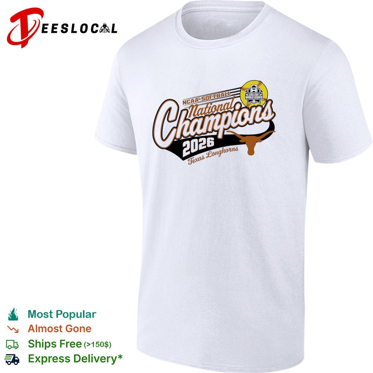Texas Longhorns 2026 NCAA Softball National Champions Oklahoma City shirt Unisex
