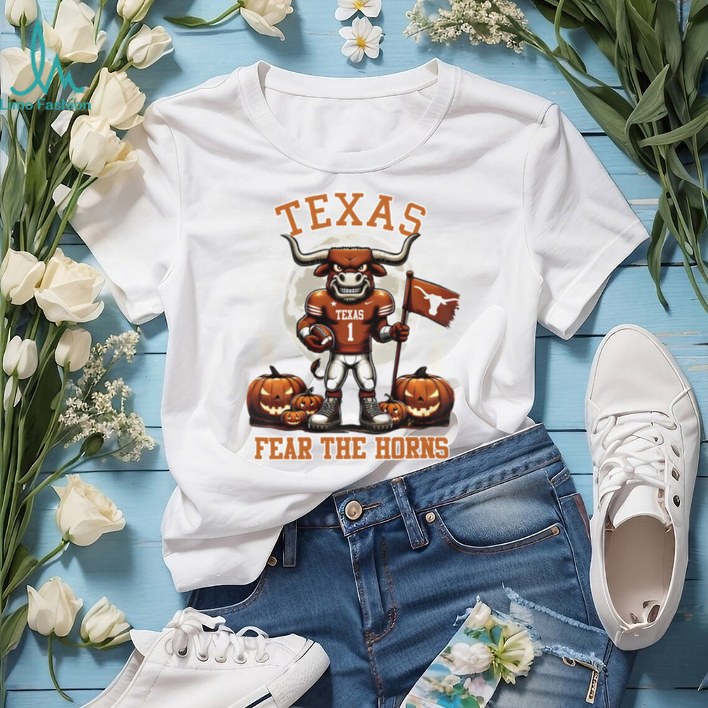 Texas Longhorns Hook Em Horns Fear The Horns Mascot Hallowen Tee